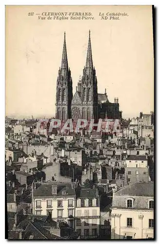 Cartes postales Clermont Ferrand la cathedrale vue de l'eglise Saint Pierre