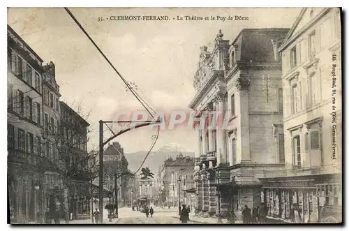 Cartes postales Clermont Ferrand Le Theatre et le Puy de Dome