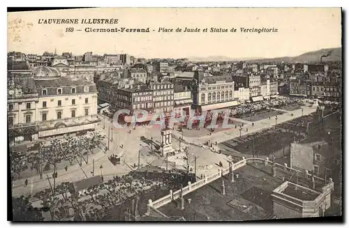 Cartes postales L'Auregne Illustree Clermont Ferrand Place de Jaude et Statue de Vercingetorix