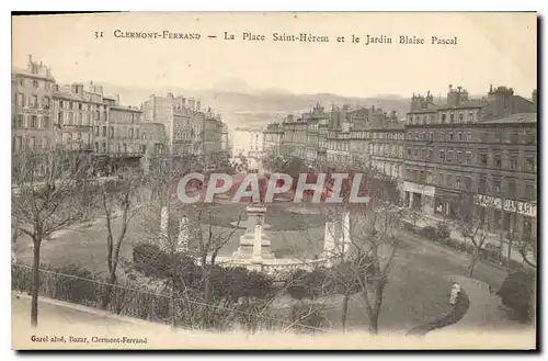 Cartes postales Clermont Ferrand La Place St Herem et le Jardin Blaise Pascal