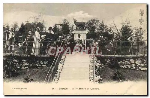 Ansichtskarte AK Lourdes La Station du Calvaire