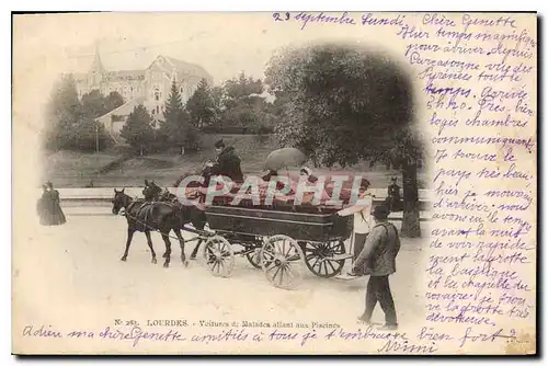 Cartes postales Lourdes Voitures de Malades allant aux Piscines