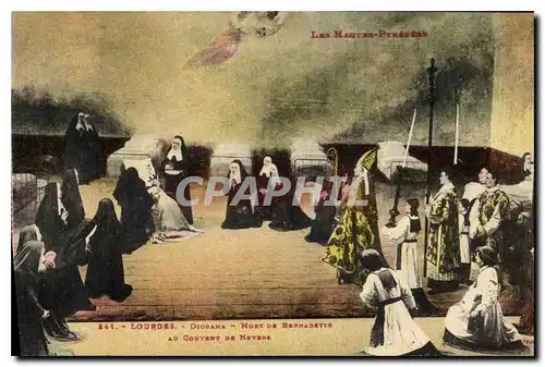 Cartes postales Lourdes Diorama Mort de Bernadette au couvent de Nevers