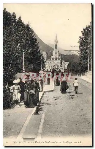 Cartes postales Lourdes Le Pont du Boulevard et la Basilique