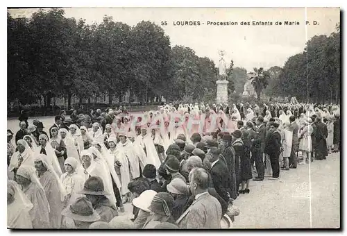 Ansichtskarte AK Lourdes Procession des Enfants de Marie