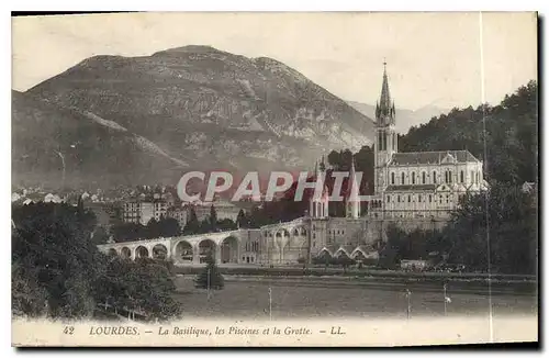 Ansichtskarte AK Lourdes La Basilique les Piscines et la Grotte