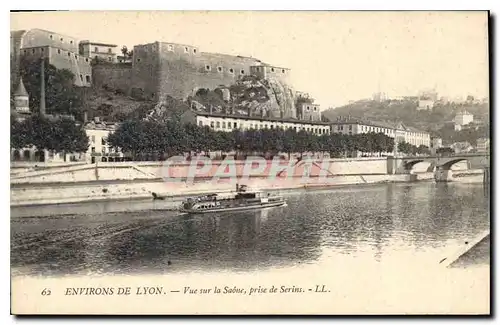 Ansichtskarte AK Environs de Lyon Vue sur la Saone prise de Serins