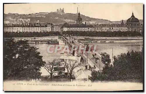 Cartes postales Lyon Pont de la Guillotiere Hotel Dieu et Coteau de Fourviere