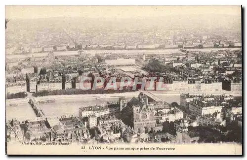 Cartes postales Lyon Vue panoramique prise de Fourviere