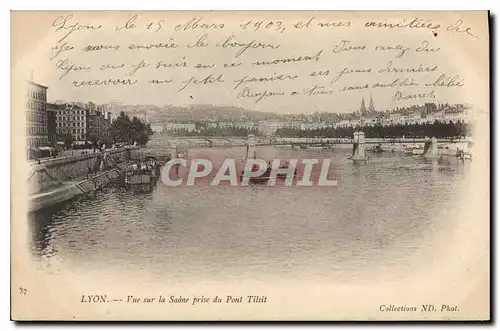 Ansichtskarte AK Lyon Vue sur la Saone prise du Pont Tilsit