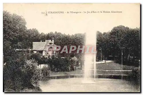 Ansichtskarte AK Strasbourg A l'Orangerie Le Jet d'Eau et la Maison Alsacienne