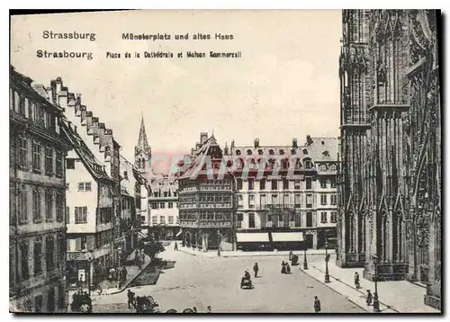 Cartes postales Strasbourg place de la cathedrale et Maison Kammerzell