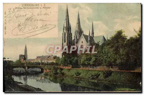 Cartes postales Strassburg Evang Garnisonskirche u Munster