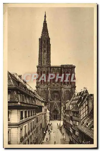 Cartes postales Strasbourg Bas Rhine la cathedrale vue de la rue Merciere