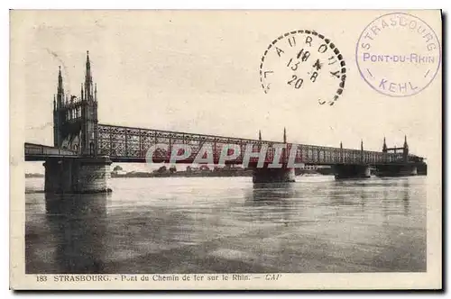 Ansichtskarte AK Strasbourg Pont du chemin de fer sur le Rhin