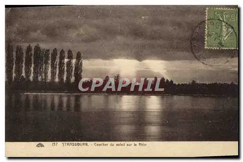 Cartes postales Strasbourg Coucher du soleil sur le Rhin