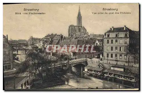 Ansichtskarte AK Strasbourg vue prise du quais des pecheurs