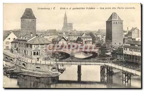 Cartes postales Strassburg vue prise des Ponts Couverts