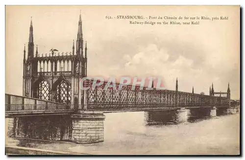 Cartes postales Strasbourg pont du chemin de fer sur le Rhine pres Kehl