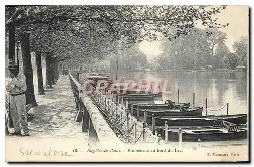 Cartes postales Enghien les Bains promenade au bord du lac