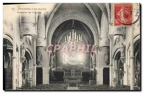 Cartes postales Enghien les Bains interieur de l'eglise