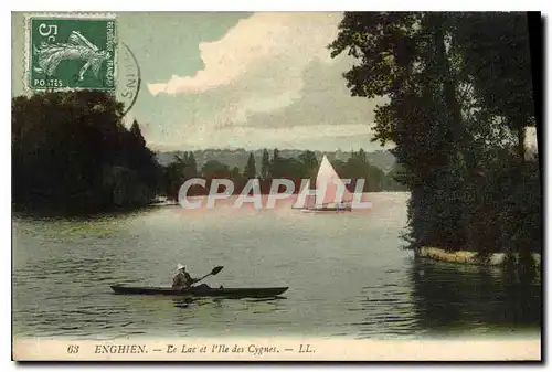 Cartes postales Enghien le lac et l'Ile des Cygnes