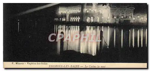 Cartes postales Enghien les Bains le casino la nuit