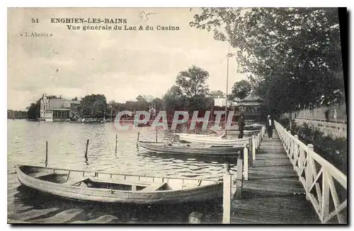 Cartes postales Enghien les Bains vue generale du lac et du casino