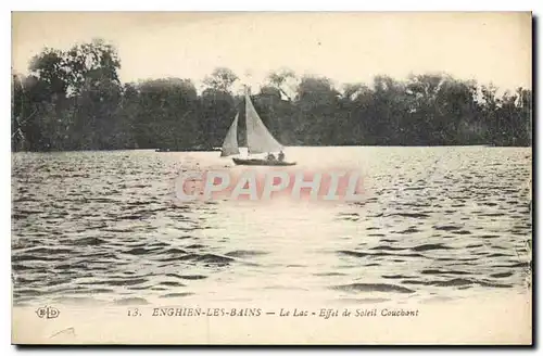 Cartes postales Enghien les Bains le lac Effet de Soleil Couchant