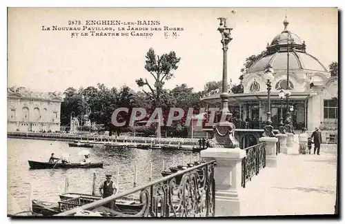 Ansichtskarte AK Enghien les Bains le Nouveau Pavillos le jardin des Roses et le Theatre du casino