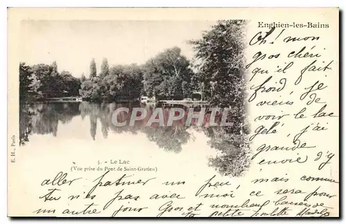 Ansichtskarte AK Enghien les Bains le Lac vue prise du pont de Saint Gratien