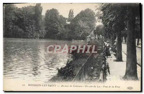 Cartes postales Enghien les Bains Avenue de Ceinture un coin du lac Pont de la Muse
