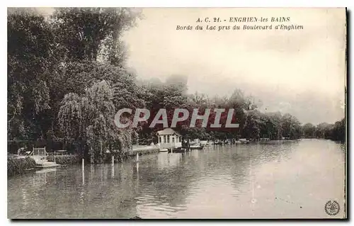 Ansichtskarte AK Enghien les Bains bords du lac pris du Boulevard d'Enghien