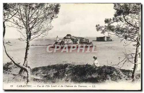 Cartes postales Carantec vue de l'Ile Louet et du chateau du Taureau