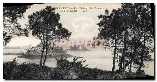 Cartes postales Carantec le chateau du Taureau et l'Ile Louet