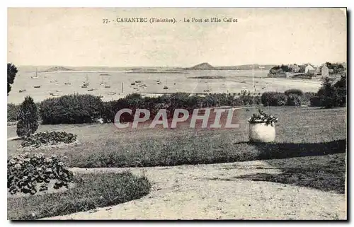 Ansichtskarte AK Carantec Finistere le port et l'Ile Callot