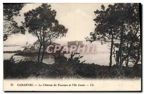 Cartes postales Carantec le chateau du Taureau et l'Ile Louet