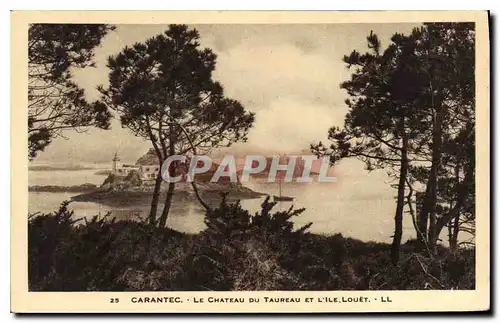 Cartes postales Carantec le chateau du taureau et l'Ile Louet