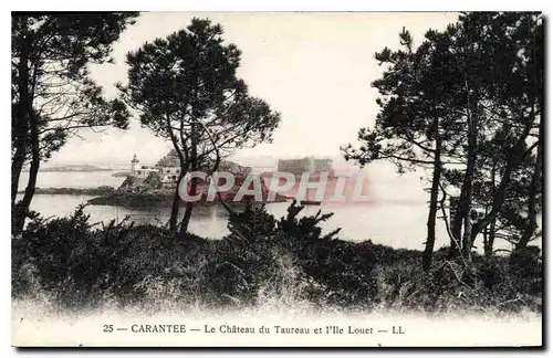 Cartes postales Carantec le chateau du Taureau et l'Ile Louet