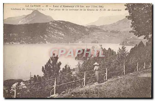 Ansichtskarte AK La Savoie lac d'Annecy chateau de Duingt XV S vue prise de la terrasse de la Grotte de N D de Lo