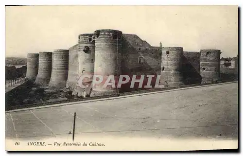 Cartes postales Angers vue d'ensemble du chateau