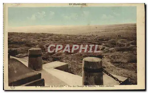 Ansichtskarte AK En Champagne Monument de Navarin vue des Champs de bataille soleil Couchant