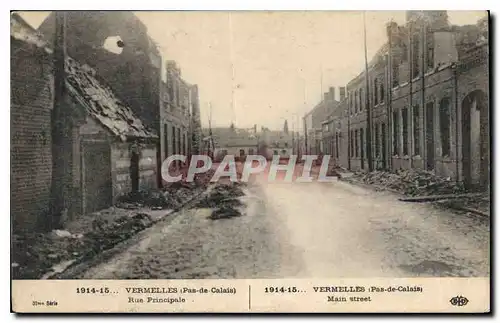 Cartes postales Vermelles pas de calais rue principale