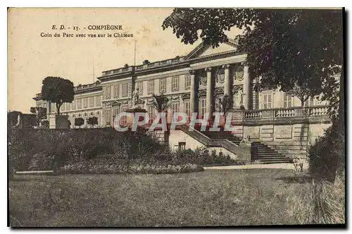 Cartes postales Compiegne coin du parc avec vue sur le chateau