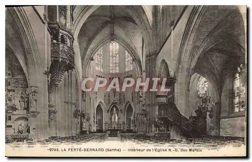 Cartes postales La Ferte Bernard Sarthe interieur de l'eglise N D des marais