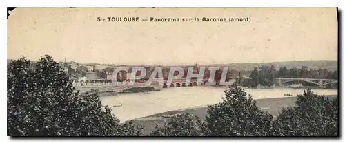 Cartes postales Toulouse panorama sur la Garonne amont