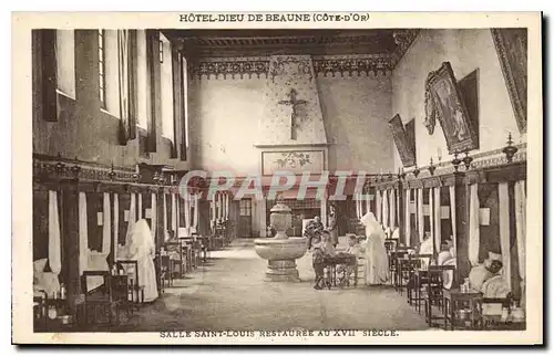 Cartes postales Hotel Dieu de Beaune Cote d'Ore salle saint Louis restaurant au XVII siecle