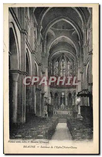 Cartes postales Beaune interieur de l'eglise Notre Dame