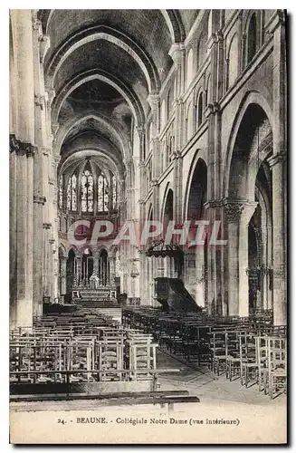 Cartes postales Beaune Collegiale Notre Dame vue interieure