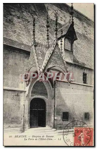 Cartes postales Beaune Hospices de Beaune la porte de l'hotel Dieu